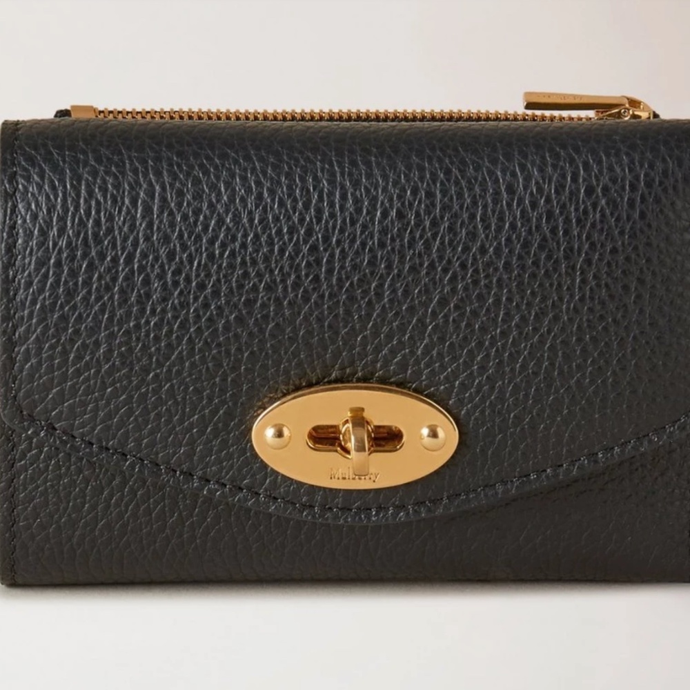 Mulberry 'Darley' Folded Multi Card Wallet in Black Leather - MSRP $375 - BNIB
